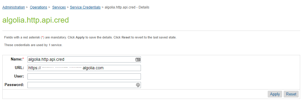 Configure Algolia Custom Preferences Group