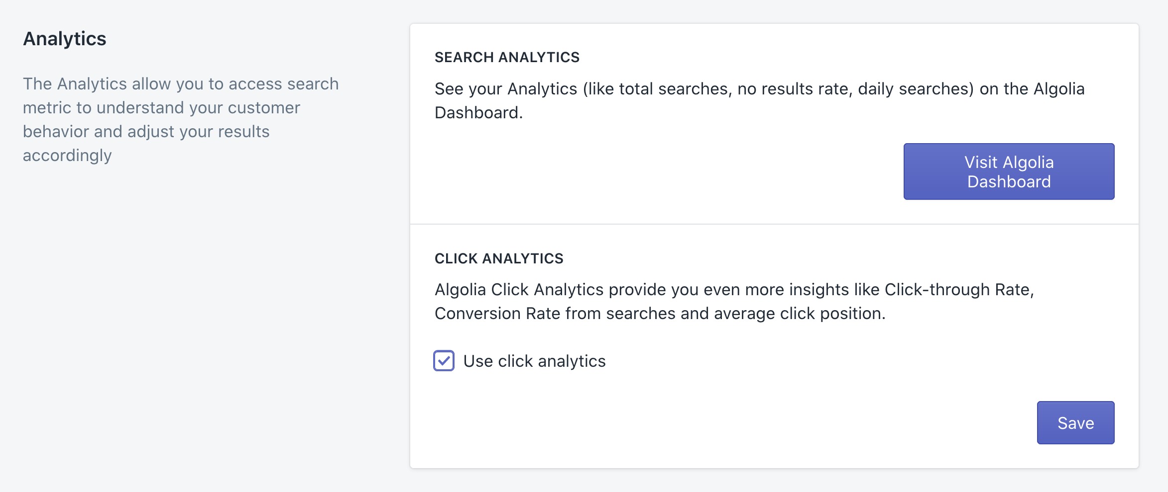 The Analytics section in the Shopify admin