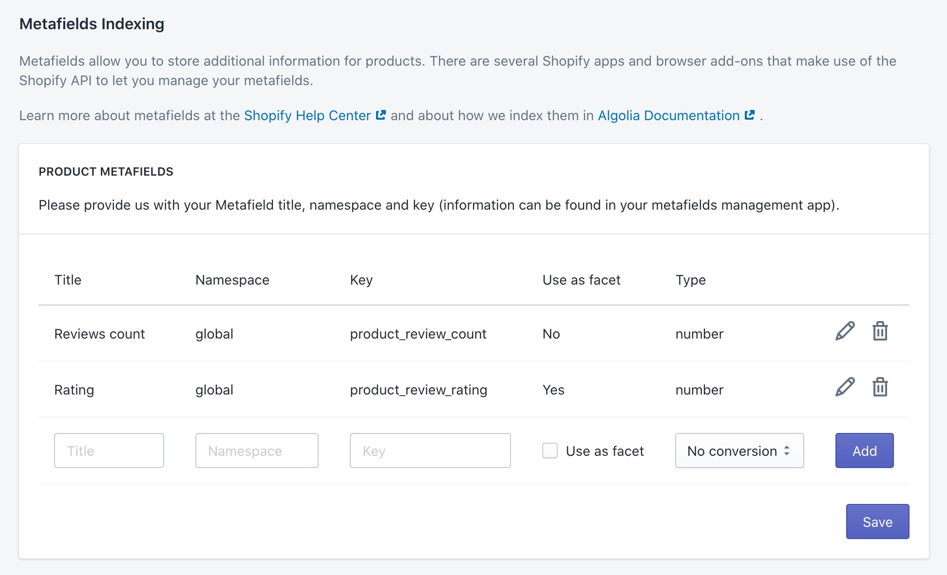 The products and collections screen in the Shopify admin