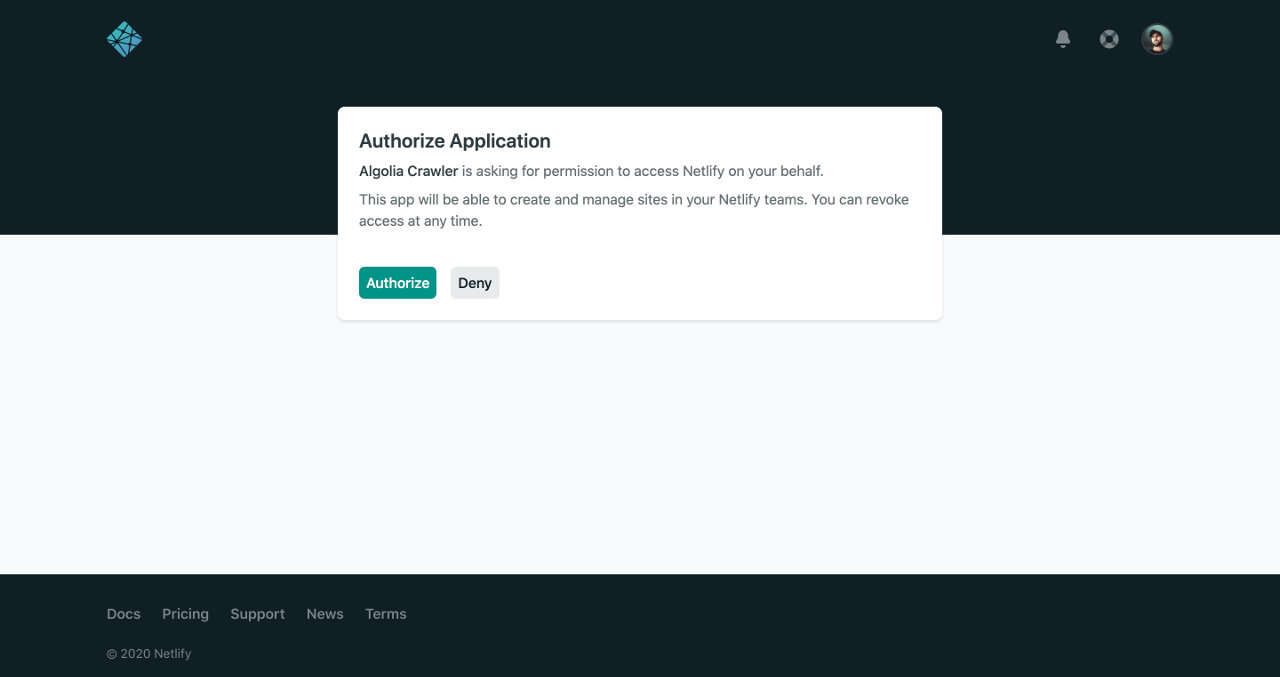 Authorize Algolia's OAuth